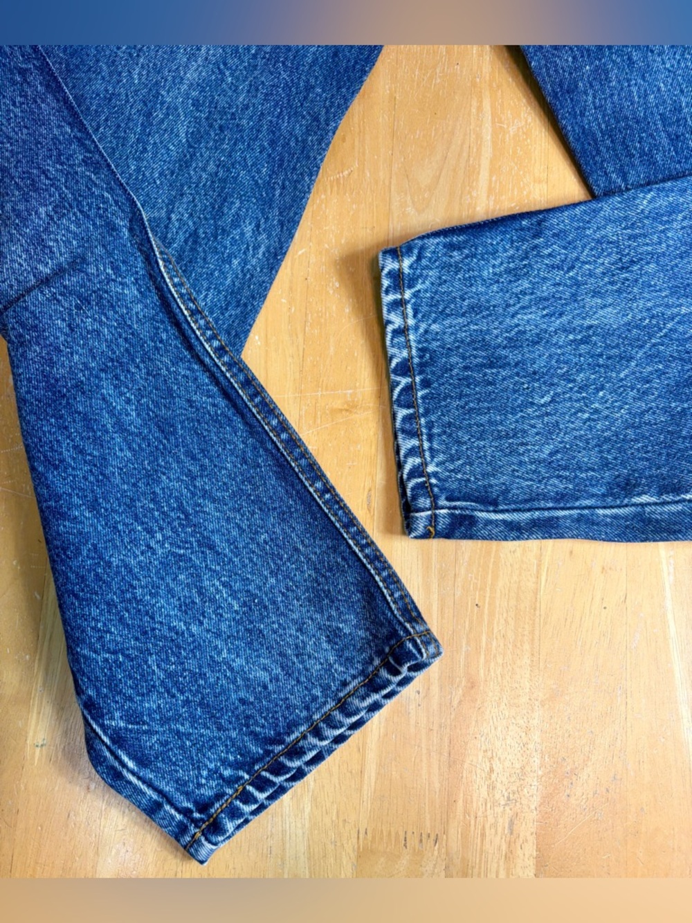 VINTAGE Rio Stephen Mardon Jeans 11 ACTUAL Leather Detail Taper Double Button - Picture 3 of 11